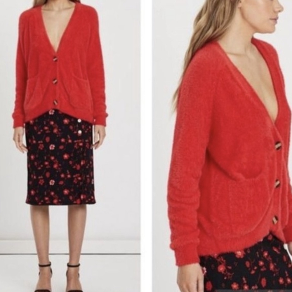 Anthropologie Charlie Holiday oversized light blue sweater/cardigan size  6